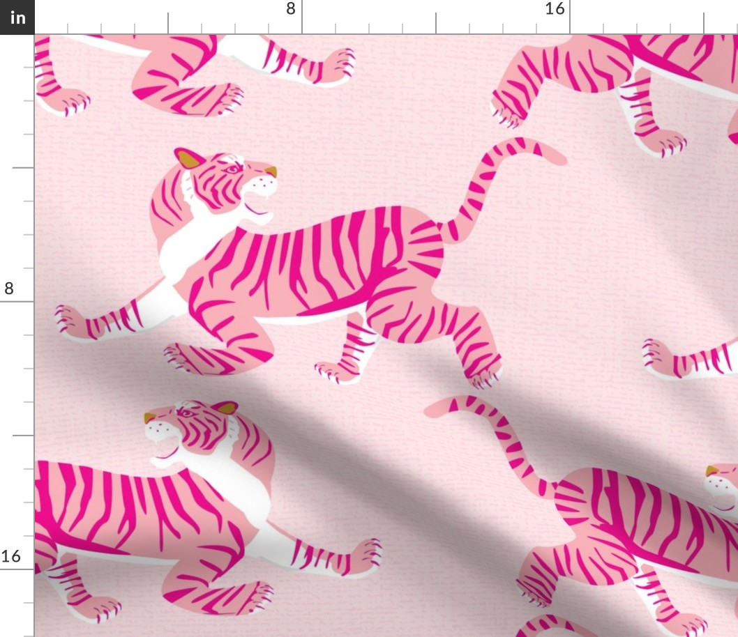 Tigers pink on pale pink