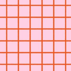 Mod Red Gingham (cotton candy pink) 2 inches