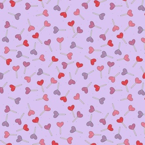 Valentine heart lollipop toss purple color way 