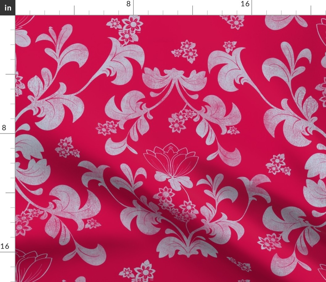 Viva Magenta Floral Damask