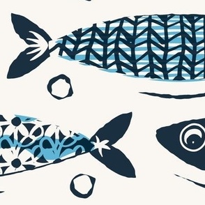 Sardines, light, blue (jumbo) - Fish Shoal Scuba Diving Adventure