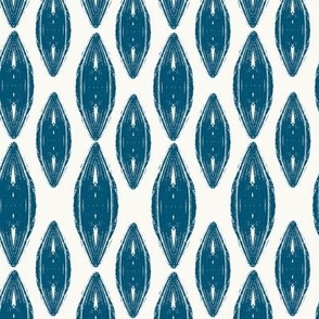 Oval Block Print  in Teal, 50 