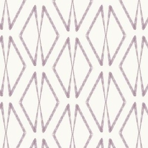 Geometric  Blockprint  Diamond  in Dusty Lavender, 30