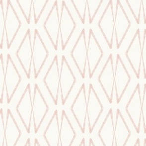 Geometric  Blockprint  Diamond  in Blush Pink, 25