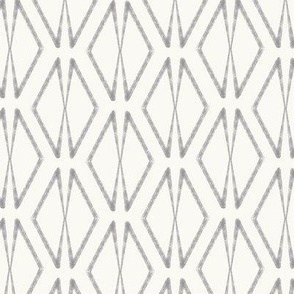 Geometric  Blockprint  Diamond  in Gray, 25