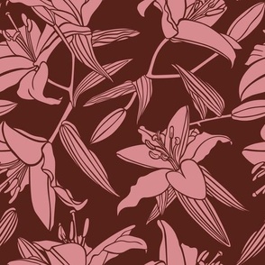 Lilies in burgundy