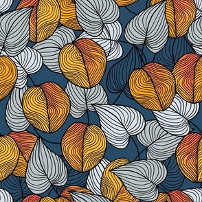 Apricots (gray and navy)