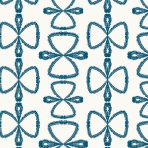  Butterfly  Block Print  in Teal, 20 