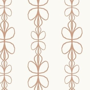 Hand Drawn Floral Stripe in Sand,  25