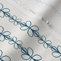 Hand Drawn Floral Stripe in Teal, Mini, 10