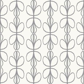 Hand Drawn Scandi Floral Stripe in Gray, 40 