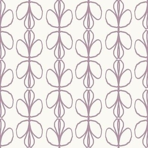 Hand Drawn Scandi Floral Stripe in Dusty Lavender, 40 