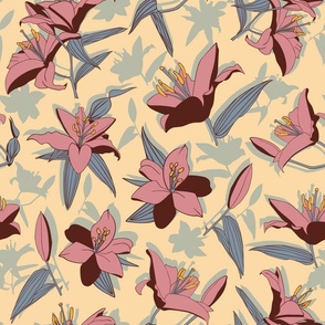 Lilies retro design