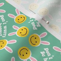 (small scale) Don't worry be hoppy! - Easter Happy Faces - dark green - LAD22