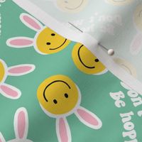 Don't worry be hoppy! - Easter Happy Faces - dark green - LAD22