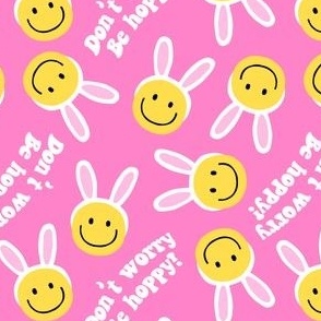 Don't worry be hoppy! - Easter Happy Faces - dark pink - LAD22