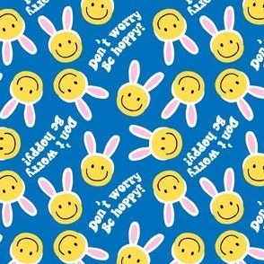 (small scale) Don't worry be hoppy! - Easter Happy Faces - blue - LAD22