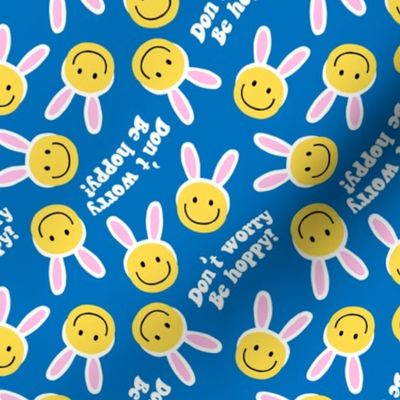 Don't worry be hoppy! - Easter Happy Faces - blue - LAD22