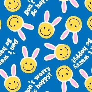 Don't worry be hoppy! - Easter Happy Faces - blue - LAD22