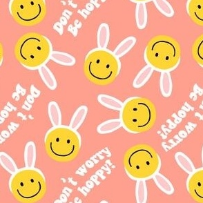 Don't worry be hoppy! - Easter Happy Faces - peach - LAD22