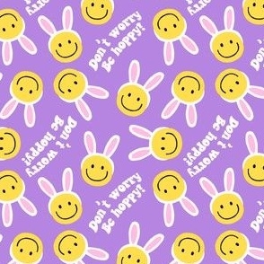 (small scale) Don't worry be hoppy! - Easter Happy Faces - purple 2 - LAD22