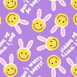 Don't worry be hoppy! - Easter Happy Faces - purple 2 - LAD22