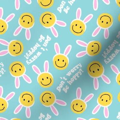 Don't worry be hoppy! - Easter Happy Faces - minty blue - LAD22