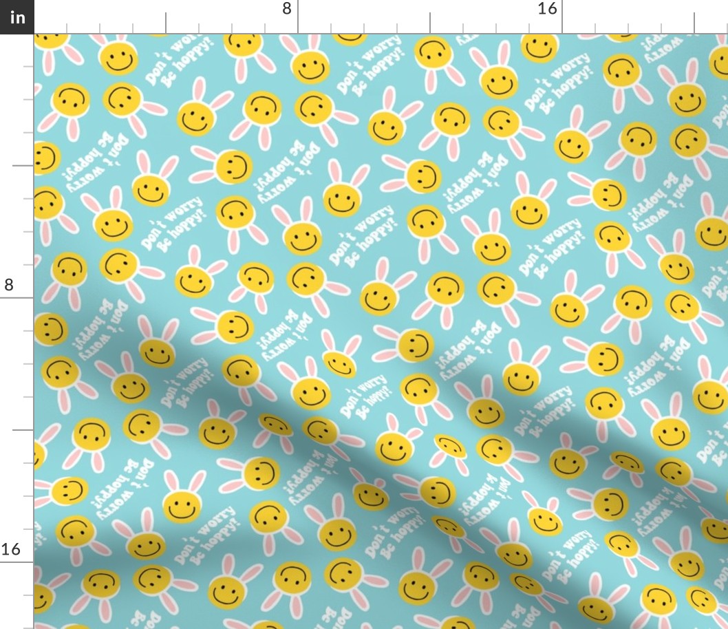 Don't worry be hoppy! - Easter Happy Faces - light blue - LAD22