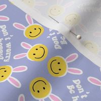 (small scale) Don't worry be hoppy! - Easter Happy Faces - light purple  - LAD22