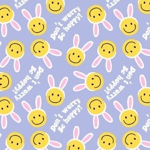 (small scale) Don't worry be hoppy! - Easter Happy Faces - light purple  - LAD22