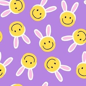 Easter Happy Faces -  purple - LAD22