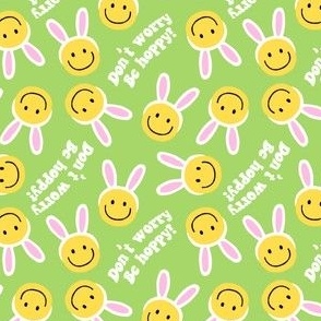 (small scale) Don't worry be hoppy! - Easter Happy Faces - Spring Green - LAD22
