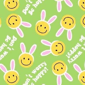 Don't worry be hoppy! - Easter Happy Faces - Spring Green - LAD22