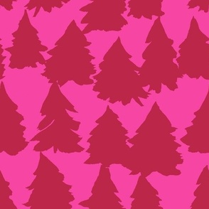 Christmas Trees // Viva Magenta on Hot Pink