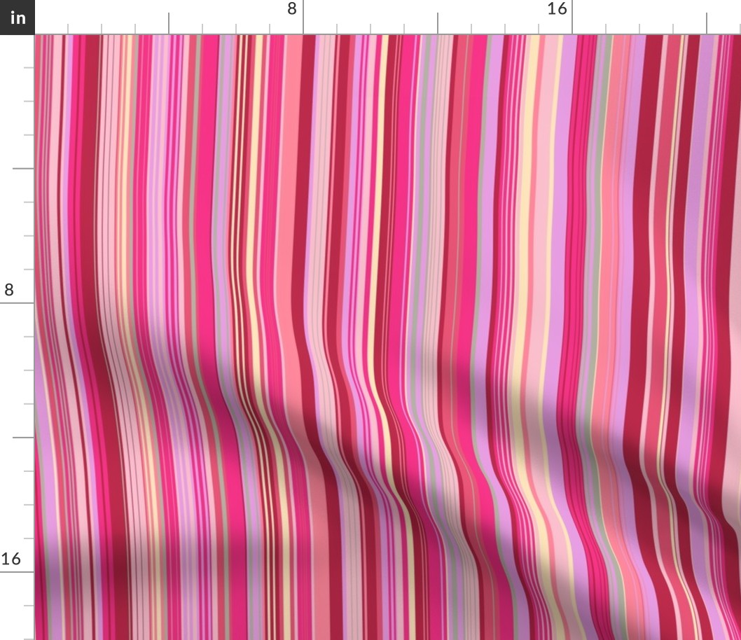 Valentines Stripes // Viva Magenta, Hot Pink, Lavender 