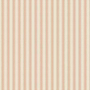 Light orange with thin brown stripes on off white background. Coordinates with Graphic Victorian Floral