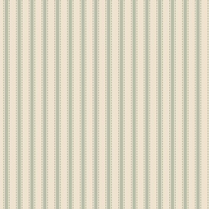 Light green with thin dark green stripes on off white background. Coordinates with Graphic Victorian Floral