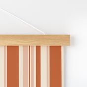 Thick and Thin orange stripes on cream background coordinate with Graphic Victorian Floral