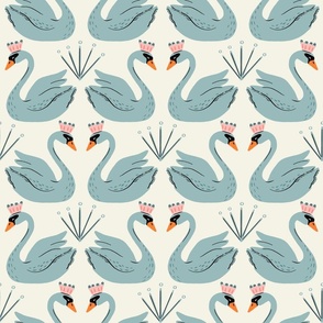 Blue Swans - cream