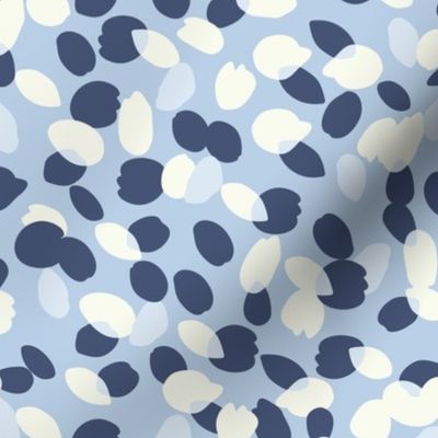 Monochromatic indigo blue layered dots 