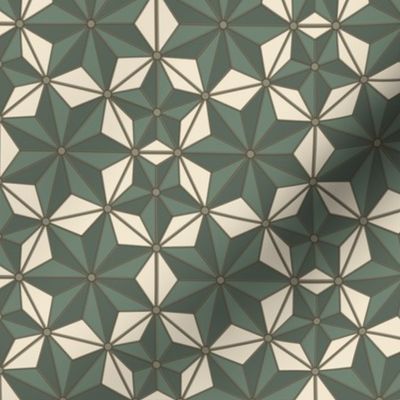 (S) Lattice Stars Sage on Cream BG 6x5 LeonardosCompass 14064339