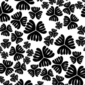 Black and white kahala inspired petals