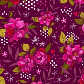 Pink Pop Magenta Florals
