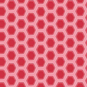 Small scale Geometric honeycomb in Vivid Pinks 4 x 4 