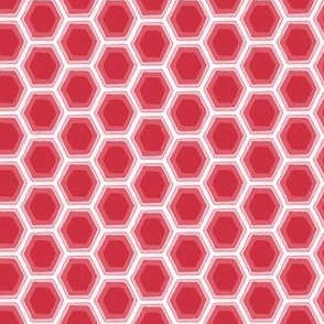 Small scale Pink hues honeycomb repeat pattern 4 x 4