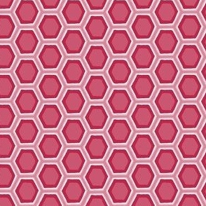 Small scale Geometric honeycomb pattern in Magenta shades 4 x 4