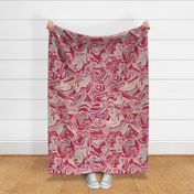 viva magenta marble hexagon on pink pale dogwood large scale