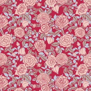 Viva Magenta Vintage Rose Floral Medium