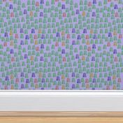 Mint thimbles with periwinkle background