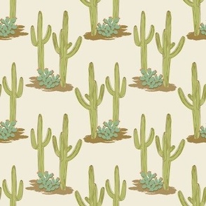 Saguaro - tall armed cactus - big green desert cactus - vintage vibe - classic colors